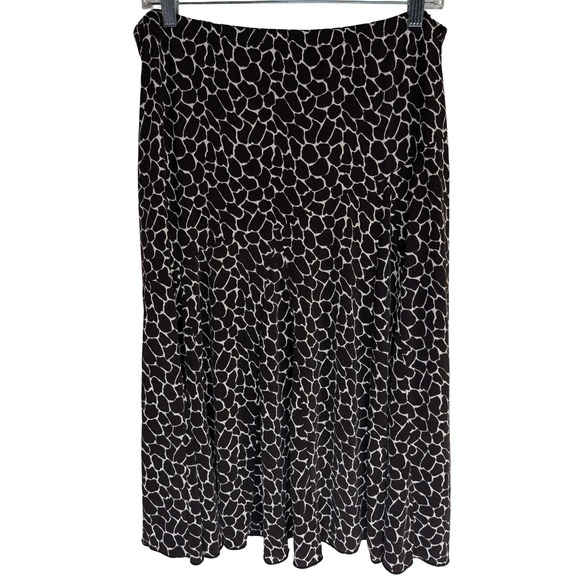 Chico's Dresses & Skirts - Chico's Midi Skirt Womens Size 2 Large Brown White Giraffe Animal Print Stretch